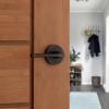 imageKwikset Lisbon Interior Privacy Door Handle with Lock Door Lever For Bathroom and Bedroom Polished Chrome Reversible Keyless Push Button Lock Door LeverVenetian Bronze