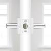 imageKwikset Lisbon Interior Privacy Door Handle with Lock Door Lever For Bathroom and Bedroom Polished Chrome Reversible Keyless Push Button Lock Door LeverPolished Chrome