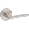 imageKwikset Lisbon Interior Privacy Door Handle with Lock Door Lever For Bathroom and Bedroom Polished Chrome Reversible Keyless Push Button Lock Door LeverSatin Nickel