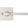 imageKwikset Lisbon Interior Privacy Door Handle with Lock Door Lever For Bathroom and Bedroom Polished Chrome Reversible Keyless Push Button Lock Door LeverSatin Nickel