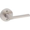 imageKwikset Lisbon Interior Privacy Door Handle with Lock Door Lever For Bathroom and Bedroom Polished Chrome Reversible Keyless Push Button Lock Door LeverSatin Nickel