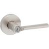 imageKwikset Lisbon Interior Privacy Door Handle with Lock Door Lever For Bathroom and Bedroom Polished Chrome Reversible Keyless Push Button Lock Door LeverSatin Nickel
