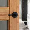 imageKwikset Lisbon Interior Privacy Door Handle with Lock Door Lever For Bathroom and Bedroom Polished Chrome Reversible Keyless Push Button Lock Door LeverMatte Black