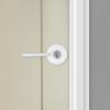 imageKwikset Lisbon Interior Privacy Door Handle with Lock Door Lever For Bathroom and Bedroom Polished Chrome Reversible Keyless Push Button Lock Door LeverPolished Chrome