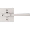 imageKwikset Lisbon Interior Privacy Door Handle with Lock Door Lever For Bathroom and Bedroom Polished Chrome Reversible Keyless Push Button Lock Door LeverSatin Nickel
