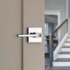 imageKwikset Lisbon Interior Privacy Door Handle with Lock Door Lever For Bathroom and Bedroom Polished Chrome Reversible Keyless Push Button Lock Door LeverPolished Chrome