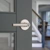 imageKwikset Milan Entry Door Handle with Lock and Key Secure Keyed Reversible Lever Exterior Doorlock For Front Entrance and Bedrooms Polished Chrome Pick Resistant Smartkey Rekey SecuritySatin Nickel