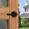 imageKwikset Milan Entry Door Handle with Lock and Key Secure Keyed Reversible Lever Exterior Doorlock For Front Entrance and Bedrooms Polished Chrome Pick Resistant Smartkey Rekey SecurityMatte Black