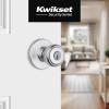 imageKwikset Tylo Entry Door Knob with Lock and Key Secure Keyed Handle Exterior Doorknob Front Entrance and Bedroom Satin Chrome Pick Resistant SmartKey Rekey Security