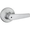 imageKwikset Delta Interior Privacy Door Handle with Lock Door Lever For Bathroom and Bedroom Satin Chrome Reversible Keyless Turn Lock