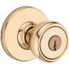 imageKwikset Tylo Entry Door Knob with Lock and Key Secure Keyed Handle Exterior Doorlock Doorknob For Front Entrance and Bedrooms in Polished Brass