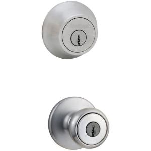imageKwikset 695T 26D CP Double Cylinder Deadbolt Combo Pack with Tylo Entry Knob in Satin Chrome