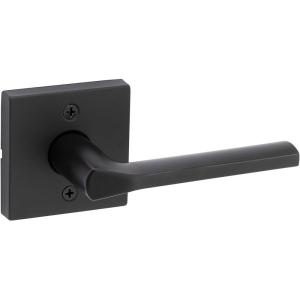 imageKwikset Lisbon Interior Privacy Door Handle with Lock Door Lever For Bathroom and Bedroom Polished Chrome Reversible Keyless Push Button Lock Door LeverMatte Black