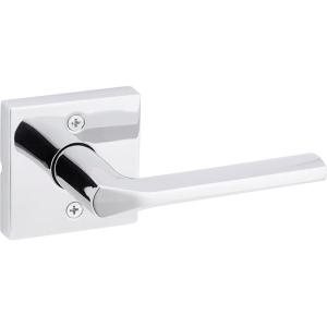 imageKwikset Lisbon Interior Privacy Door Handle with Lock Door Lever For Bathroom and Bedroom Polished Chrome Reversible Keyless Push Button Lock Door LeverPolished Chrome