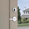 imageKwikset Milan Deadbolt Lock Satin Nickel Round Exterior Keyed Front Entry Door Pick Resistant SmartKey Rekey Security Single Cylinder Dead Bolt with Microban ProtectionPolished Chrome