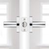 imageKwikset Tripoli Lever Interior Privacy Door Handle with Lock Door Lever For Bathroom and Bedroom Polished Chrome Reversible Keyless Turn LockPolished Chrome