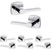 imageKwikset Tripoli Lever Interior Privacy Door Handle with Lock Door Lever For Bathroom and Bedroom Polished Chrome Reversible Keyless Turn LockPolished Chrome