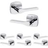 imageKwikset Tripoli Lever Interior Privacy Door Handle with Lock Door Lever For Bathroom and Bedroom Polished Chrome Reversible Keyless Turn LockPolished Chrome