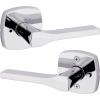 imageKwikset Tripoli Lever Interior Privacy Door Handle with Lock Door Lever For Bathroom and Bedroom Polished Chrome Reversible Keyless Turn LockPolished Chrome