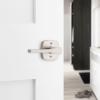 imageKwikset Tripoli Lever Interior Privacy Door Handle with Lock Door Lever For Bathroom and Bedroom Polished Chrome Reversible Keyless Turn LockSatin Nickel