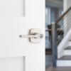 imageKwikset Tripoli Lever Interior Privacy Door Handle with Lock Door Lever For Bathroom and Bedroom Polished Chrome Reversible Keyless Turn LockSatin Nickel