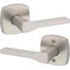 imageKwikset Tripoli Lever Interior Privacy Door Handle with Lock Door Lever For Bathroom and Bedroom Polished Chrome Reversible Keyless Turn LockSatin Nickel