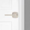 imageKwikset Tripoli Lever Interior Privacy Door Handle with Lock Door Lever For Bathroom and Bedroom Polished Chrome Reversible Keyless Turn LockSatin Nickel