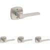 imageKwikset Tripoli Lever Interior Privacy Door Handle with Lock Door Lever For Bathroom and Bedroom Polished Chrome Reversible Keyless Turn LockSatin Nickel