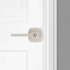 imageKwikset Tripoli Lever Interior Privacy Door Handle with Lock Door Lever For Bathroom and Bedroom Polished Chrome Reversible Keyless Turn LockSatin Nickel