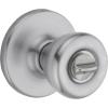 imageKwikset Tylo Interior Privacy Door Knob with Lock Door Handle For Bathroom and Bedroom Satin Chrome Keyless Turn Lock DoorknobSatin Chrome