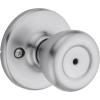 imageKwikset Tylo Interior Privacy Door Knob with Lock Door Handle For Bathroom and Bedroom Satin Chrome Keyless Turn Lock DoorknobSatin Chrome