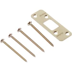 imageKwikset 832233 358quot Radius Deadbolt Strike Bright Brass Finish