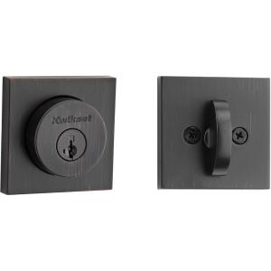 imageKwikset Halifax Deadbolt Lock Venetian Bronze Square Exterior Keyed Front Entry Door Pick Resistant SmartKey Rekey Security Single Cylinder Dead Bolt with Microban Protection