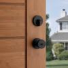 imageKwikset 991 Pismo Keyed Entry Knob and Single Cylinder Deadbolt Combo Pack Featuring SmartKey in Matte BlackMatte Black