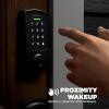 imageKwikset Aura Reach Smart Lock Matter and Bluetooth Enabled Keyless Entry Door Lock Deadbolt Proximity Wakeup Geofence AutoUnlock Satin NickelMatte Black