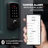 imageKwikset Aura Reach Smart Lock Matter and Bluetooth Enabled Keyless Entry Door Lock Deadbolt Proximity Wakeup Geofence AutoUnlock Satin NickelMatte Black