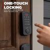 imageKwikset Aura Reach Smart Lock Matter and Bluetooth Enabled Keyless Entry Door Lock Deadbolt Proximity Wakeup Geofence AutoUnlock Satin NickelMatte Black