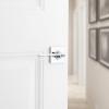 imageKwikset Ladera Door Lever Privacy Lock Handle for Bedroom and Bathroom Square Rose in Polished Chrome