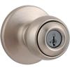 imageKwikset 94002931 Polo Keyed Entry Knob with Smartkey Security In Satin Nickel