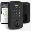 imageKwikset Aura Reach Smart Lock Matter and Bluetooth Enabled Keyless Entry Door Lock Deadbolt Proximity Wakeup Geofence AutoUnlock Satin NickelMatte Black