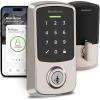 imageKwikset Aura Reach Smart Lock Matter and Bluetooth Enabled Keyless Entry Door Lock Deadbolt Proximity Wakeup Geofence AutoUnlock Satin NickelSatin Nickel