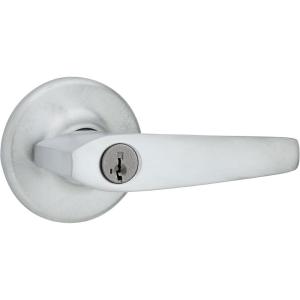 imageKwikset Delta Entry Door Handle with Lock and Key Secure Keyed Reversible Lever Exterior Doorlock For Front Entrance and Bedrooms Satin Chrome Pick Resistant Smartkey Rekey SecuritySatin Chrome