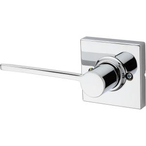 imageKwikset Ladera Dummy Door Handle Single Sided Lever for Closets French Double Doors and Pantry Polished Chrome NonTurning Left Handed Interior PushPull Lever