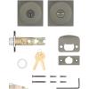 imageKwikset 740PSKSQT26S Pismo Knob with Square Rose Entry Lock SmartKey with 6AL Latch and RCS Strike Bright Chrome Finish