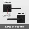 imageKwikset 91570002 Halifax Slim Square HalfDummy Lever in Polished ChromeMatte Black