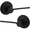 imageKwikset Ladera Interior Passage Door Handle Lever For Closet and Hallway Doors Reversible NonLocking Handle Lever Matte Black