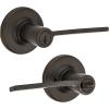 imageLadera Round Keyed Entry Lever featuring SmartKey Security in Venetian Bronze
