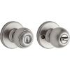 imageKwikset 400P 3 CP Polo Entry Knob Polished BrassSatin Nickel