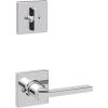 imageKwikset 604CSLSQT26 Casey Lever Interior Single Cylinder Handleset Trim with Square Rose Bright Chrome Finish