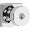 imageKwikset 740PSKSQT26S Pismo Knob with Square Rose Entry Lock SmartKey with 6AL Latch and RCS Strike Bright Chrome Finish